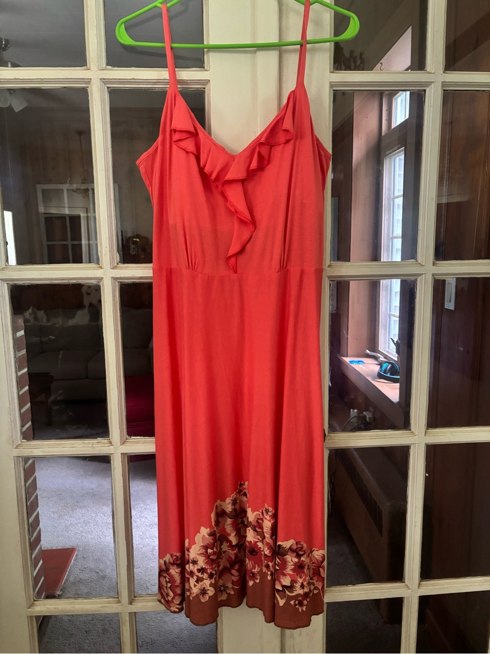 Patagonia Coral-Orange Women's Tank Top dress with built in bra